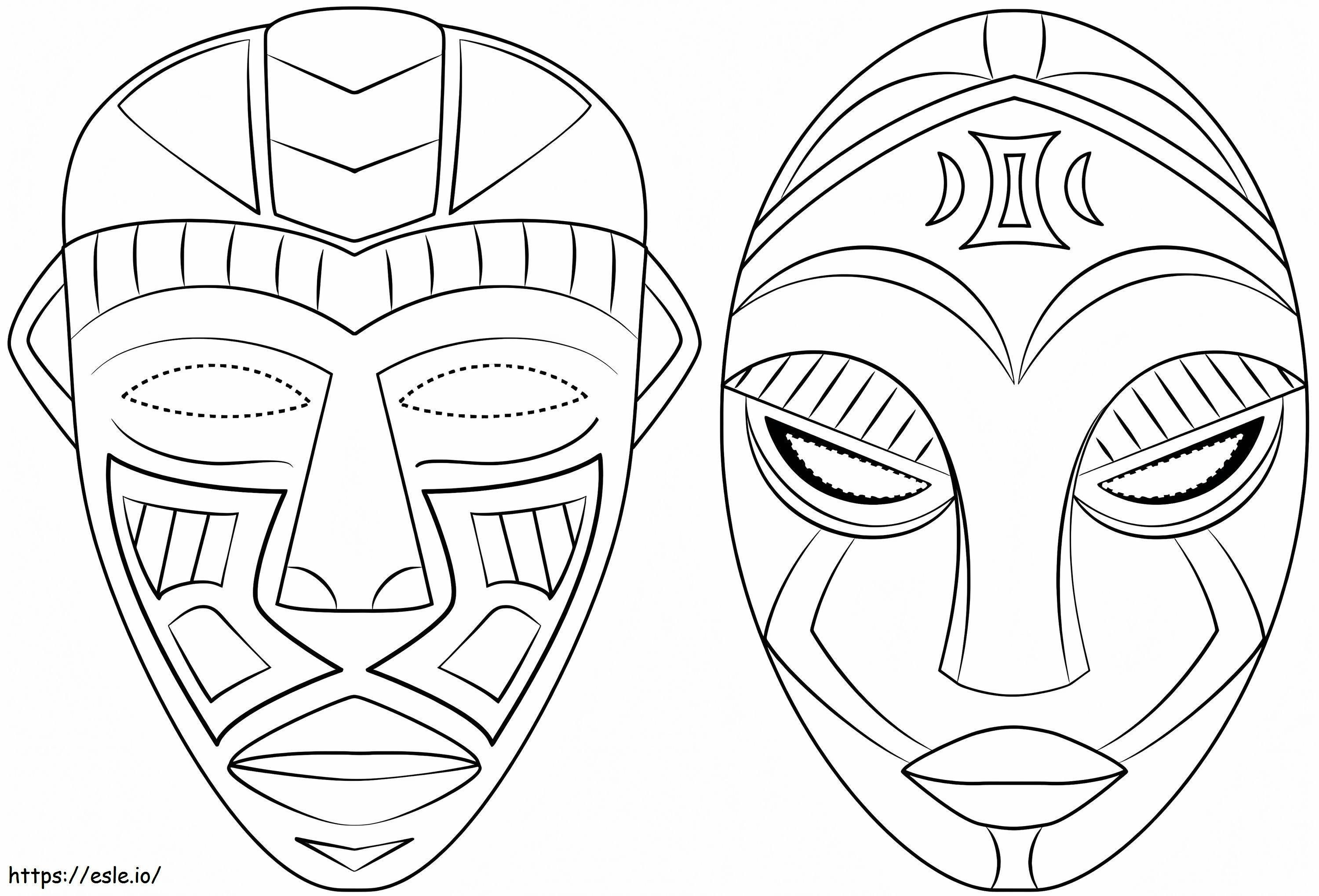 Maski afrykańskie kolorowanka