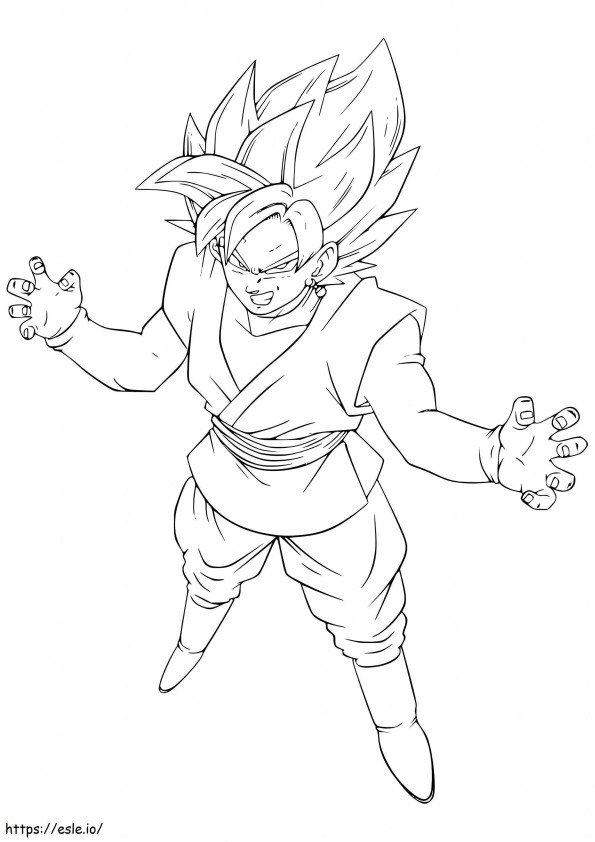Negro Goku em escala para colorir