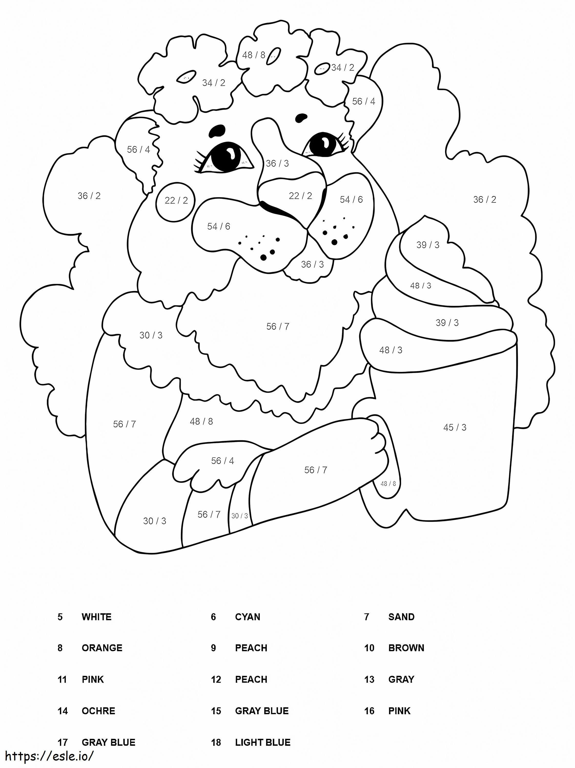 Tiger Division Color By Number coloring page