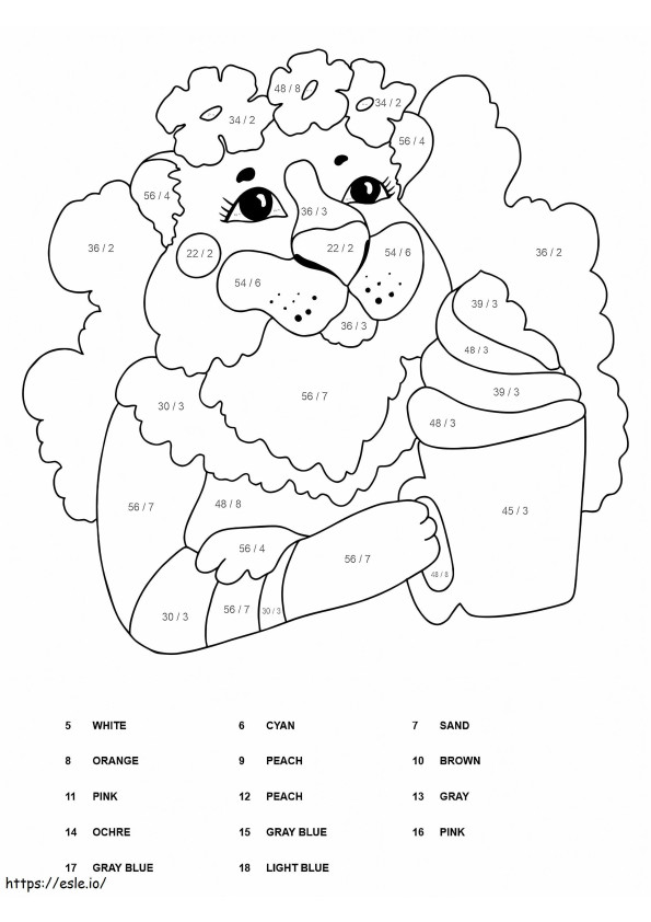 Tiger Division Color By Number coloring page