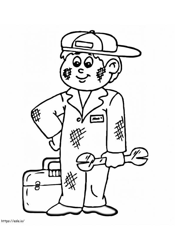 A Mechanic coloring page