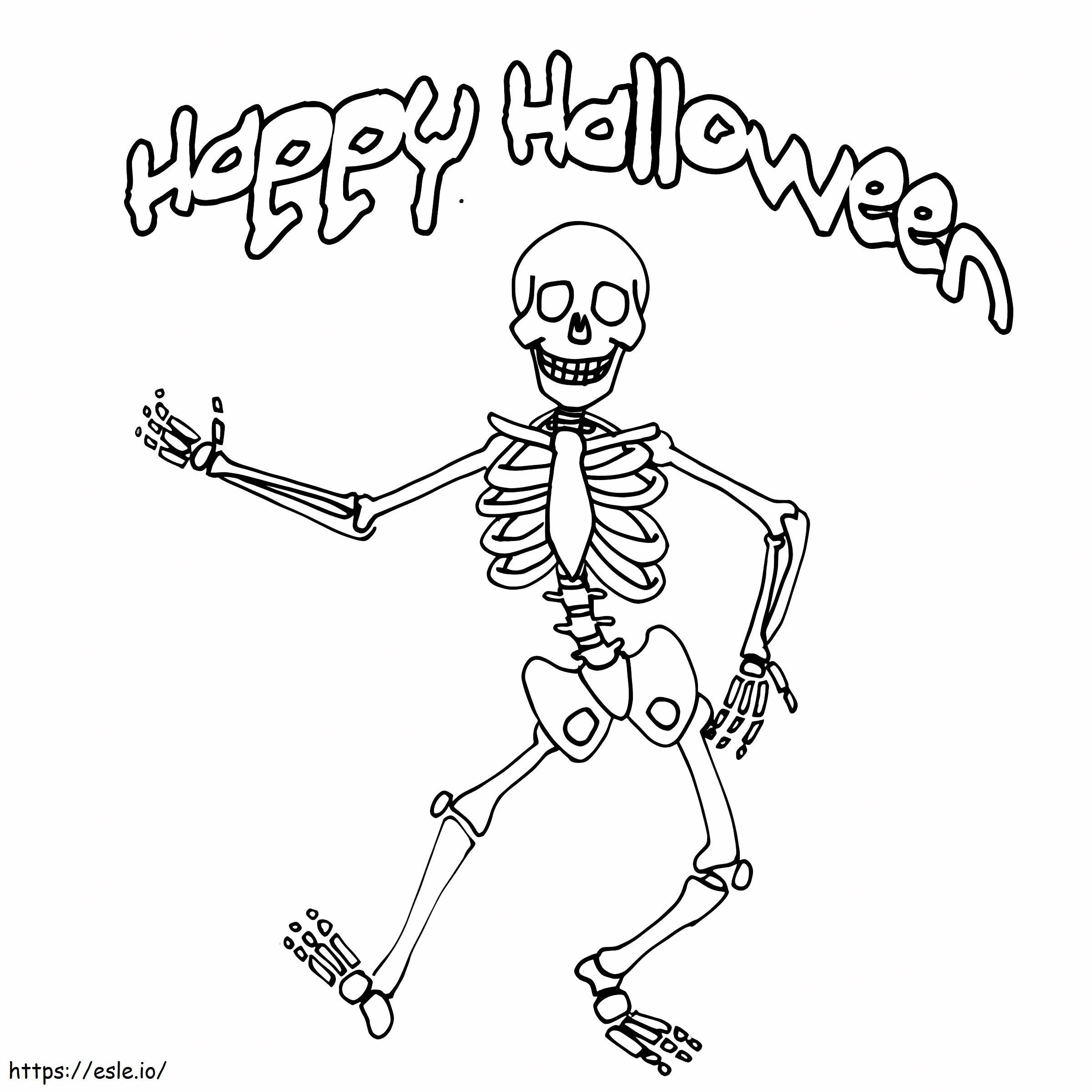 Coloriage Squelette heureux à imprimer dessin