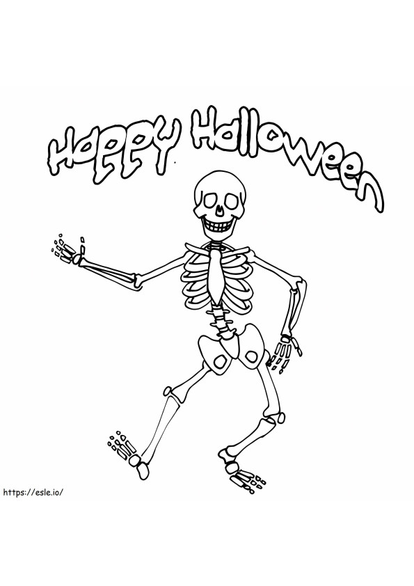 Happy Skeleton coloring page