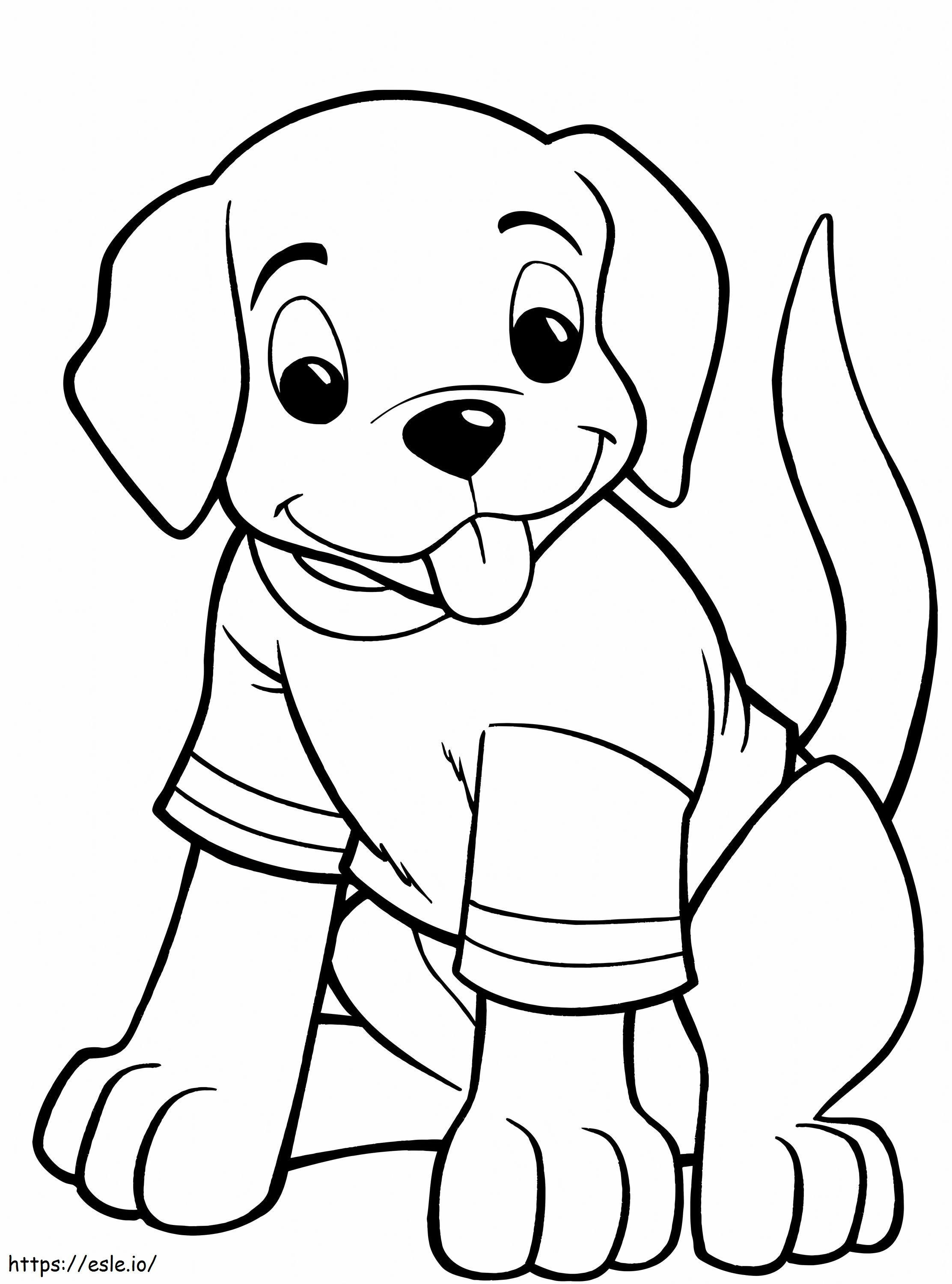 Puppy Met T-shirt kleurplaat kleurplaat