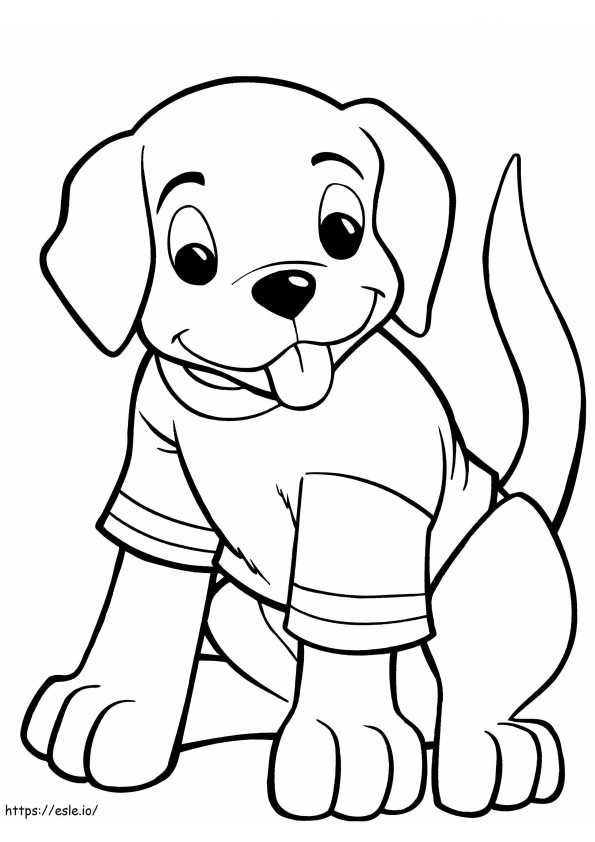 Puppy With T-Shirt coloring page