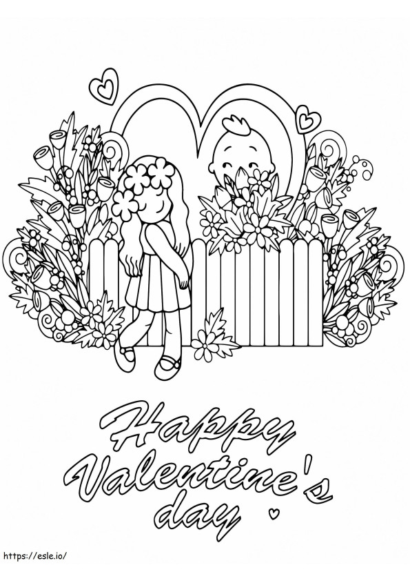 Zoete Valentijnskaart In De Tuin kleurplaat