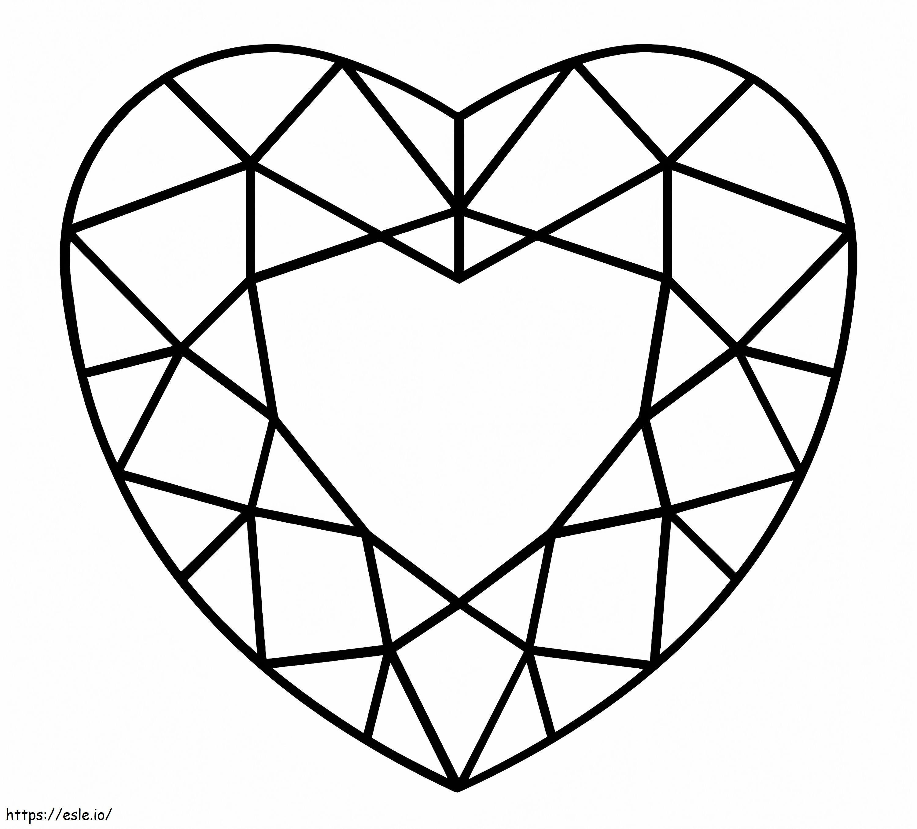 Diament w kształcie serca kolorowanka