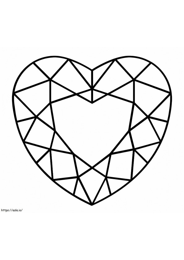 Diamant în formă de inimă de colorat