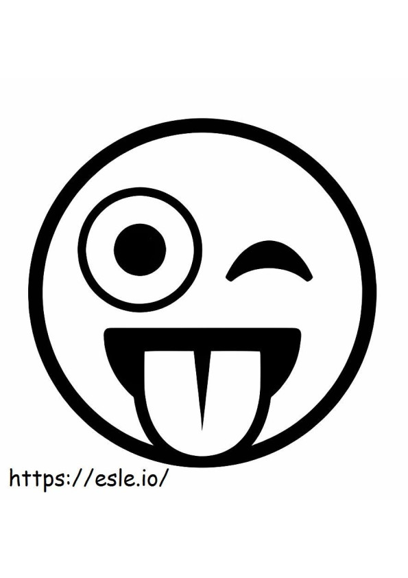 Winking Face With Tongue coloring page