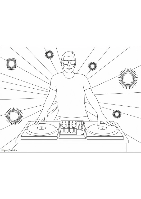 Awesome Dj coloring page