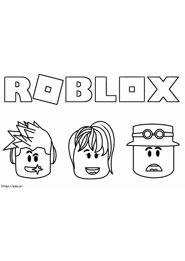 Roblox-hoofden kleurplaat