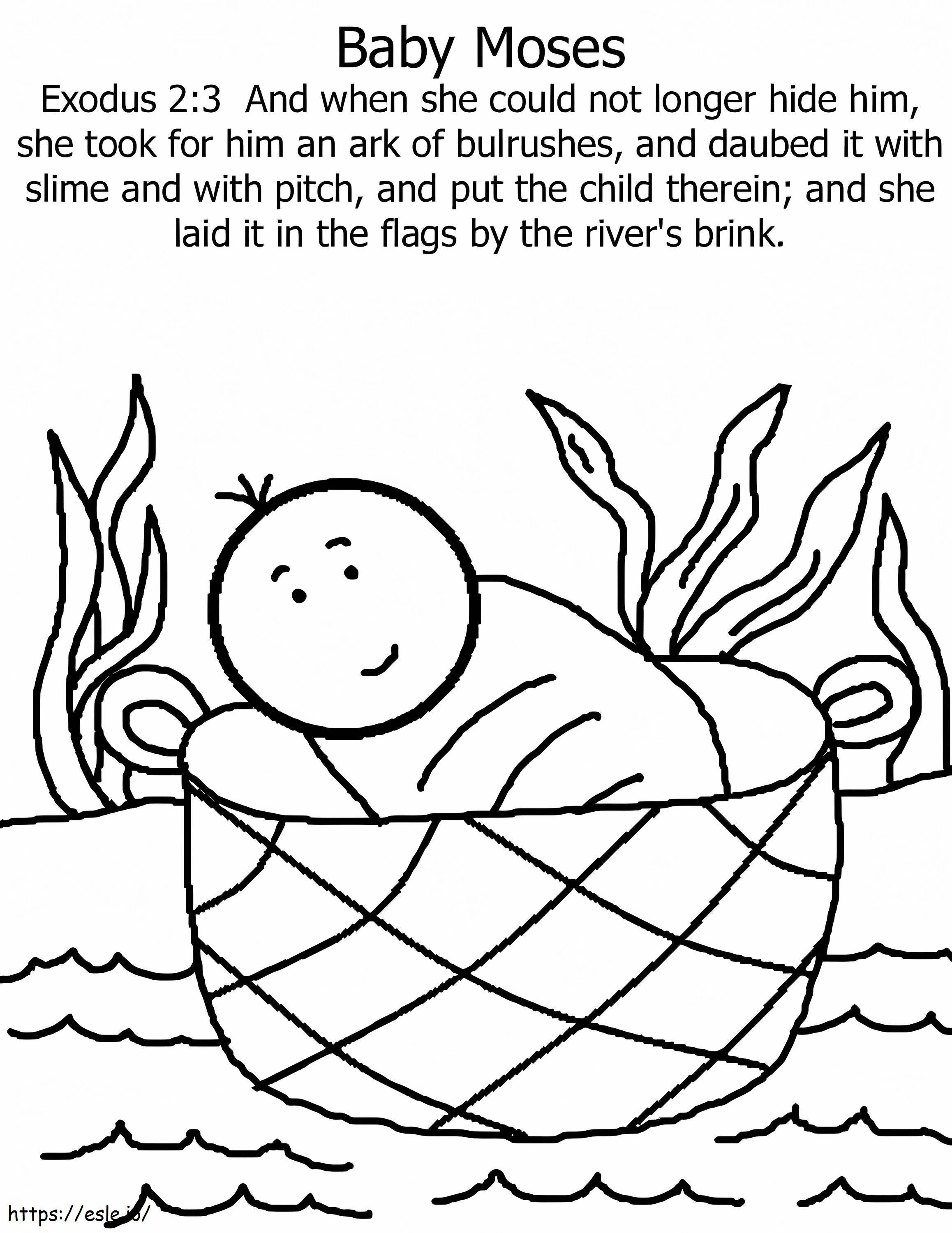Free Baby Moses coloring page