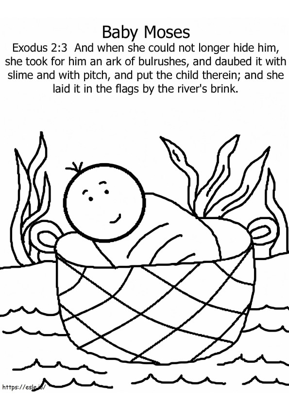 Bebê Moisés grátis para colorir