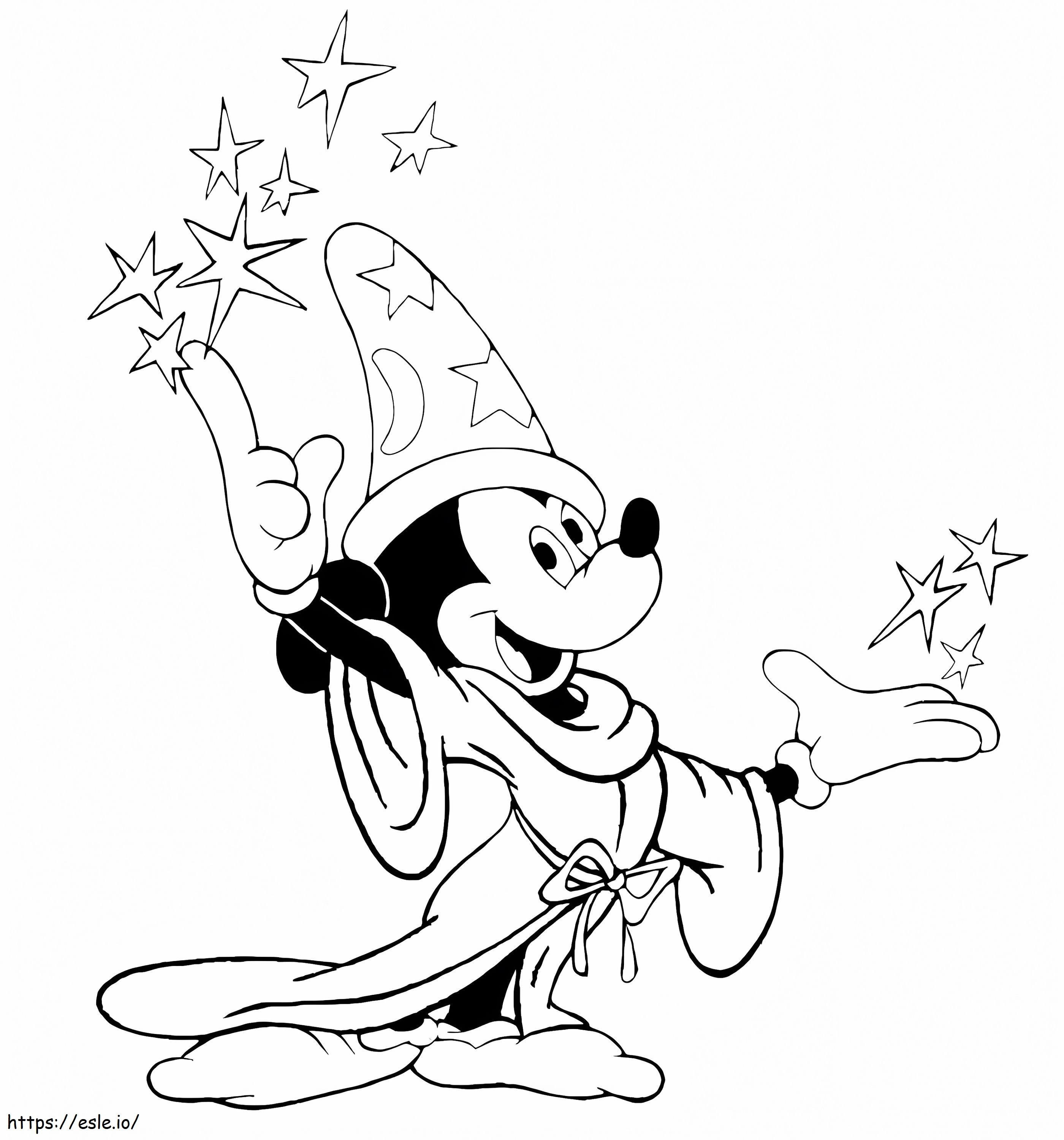 Fantasia Mickey Magician coloring page