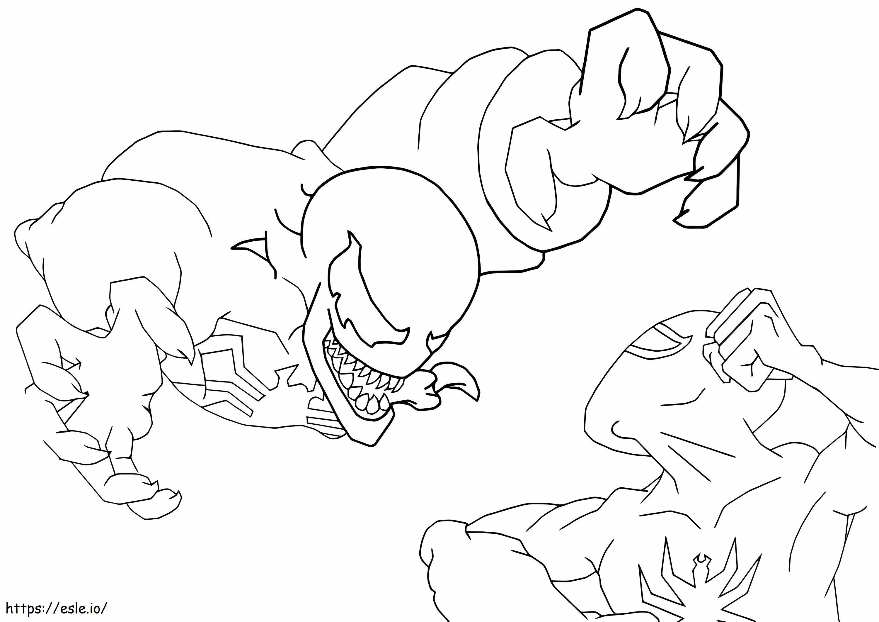 Spiderman Fighting With Venom coloring page
