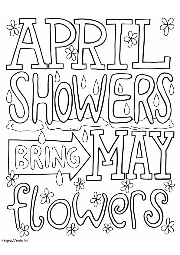 April Showers Bring May Flowers coloring page