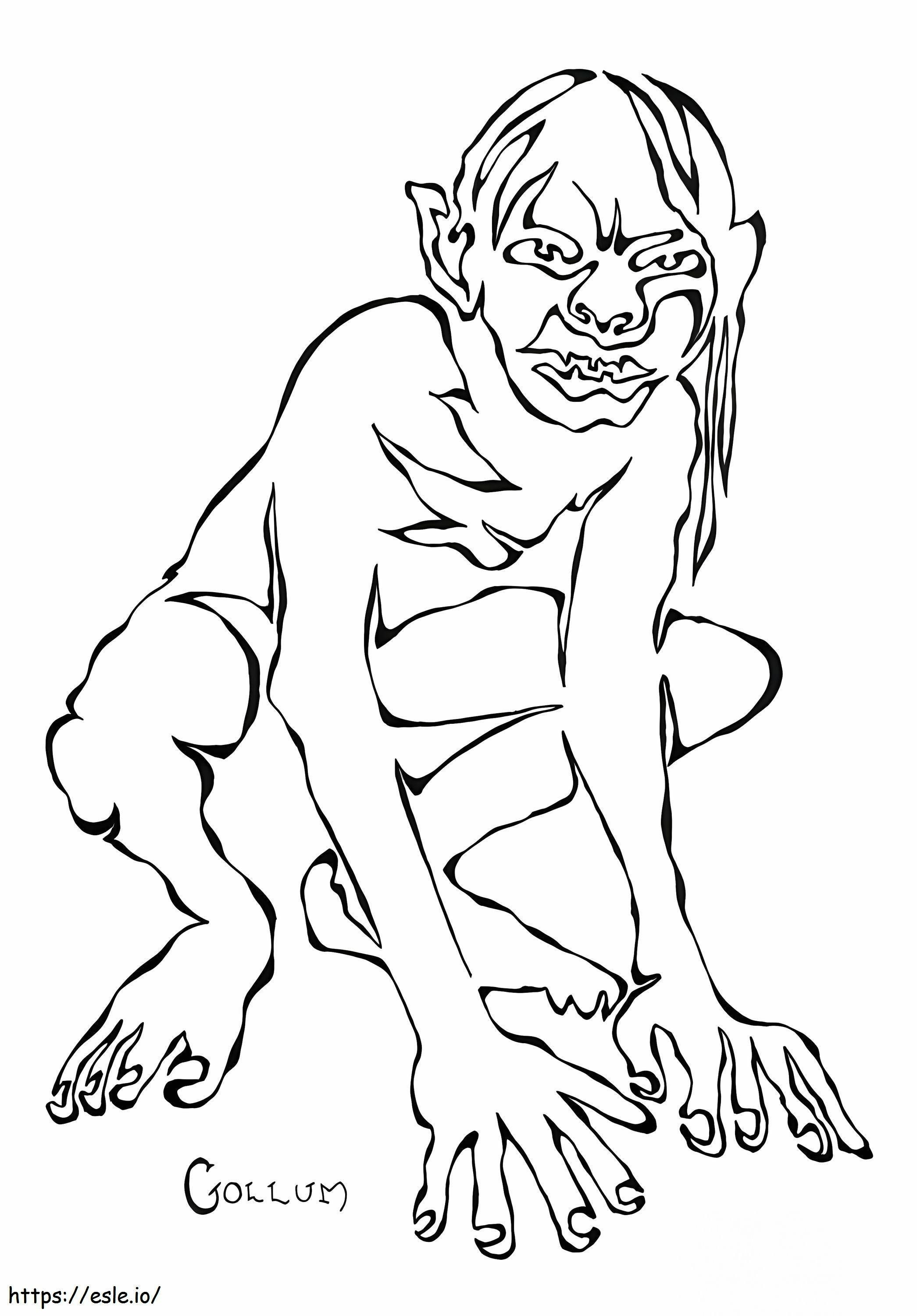 Evil Gollum coloring page