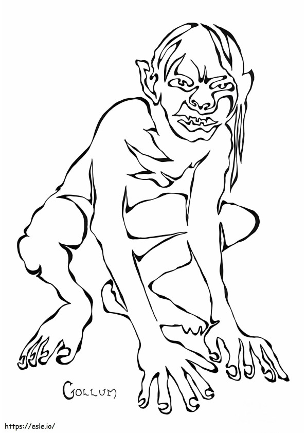 Evil Gollum coloring page