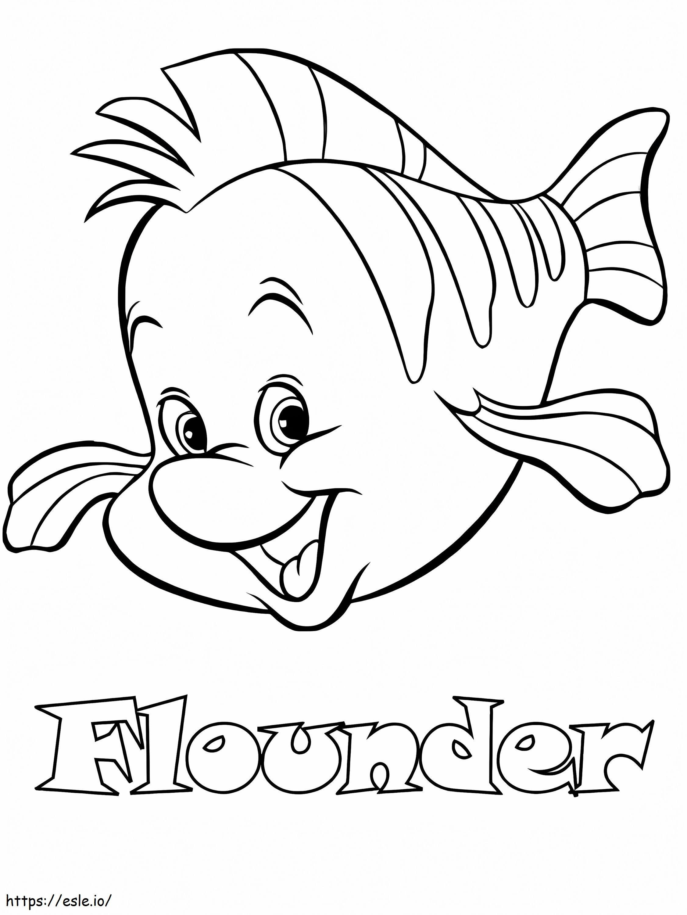 Funny Flounder În Mica Sirenă Ariel de colorat