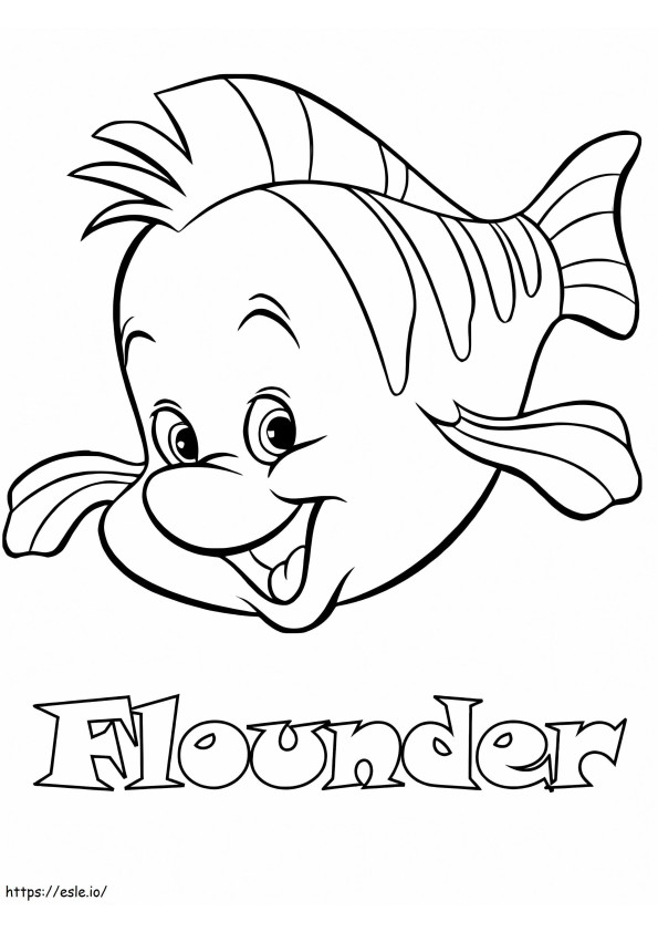Funny Flounder În Mica Sirenă Ariel de colorat