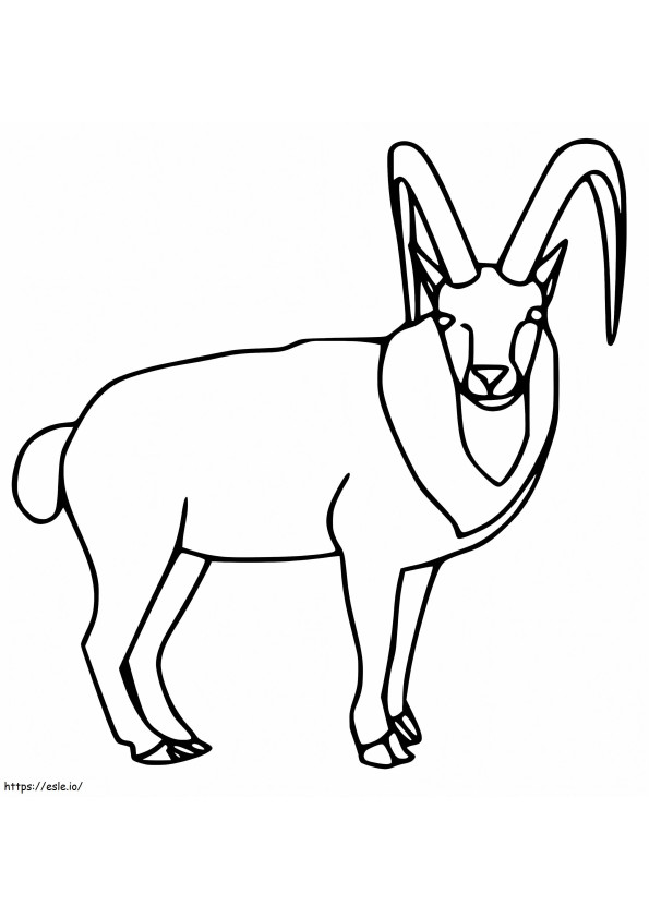 Free Alpine Ibex coloring page