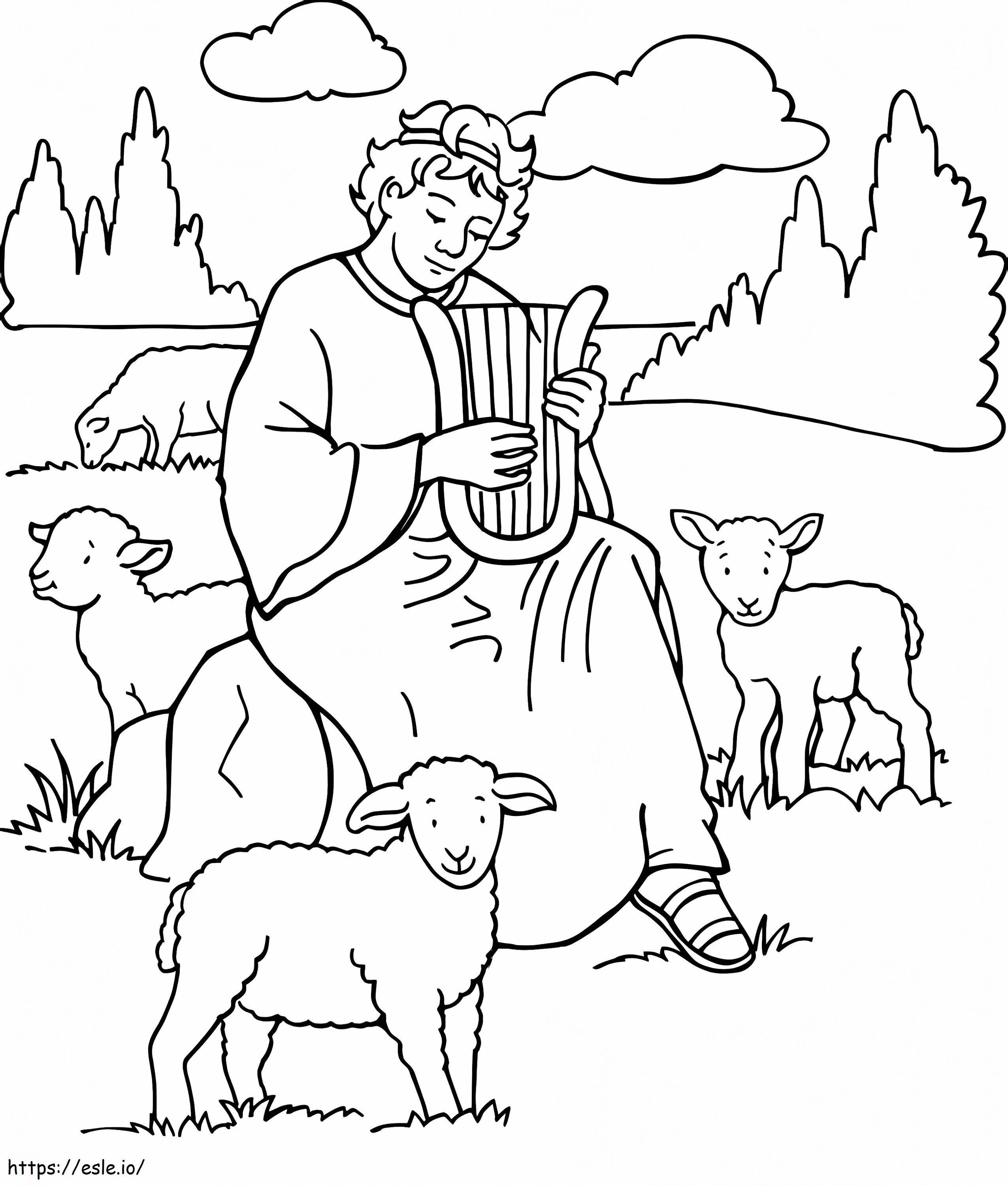 Playing Harp 5 coloring page
