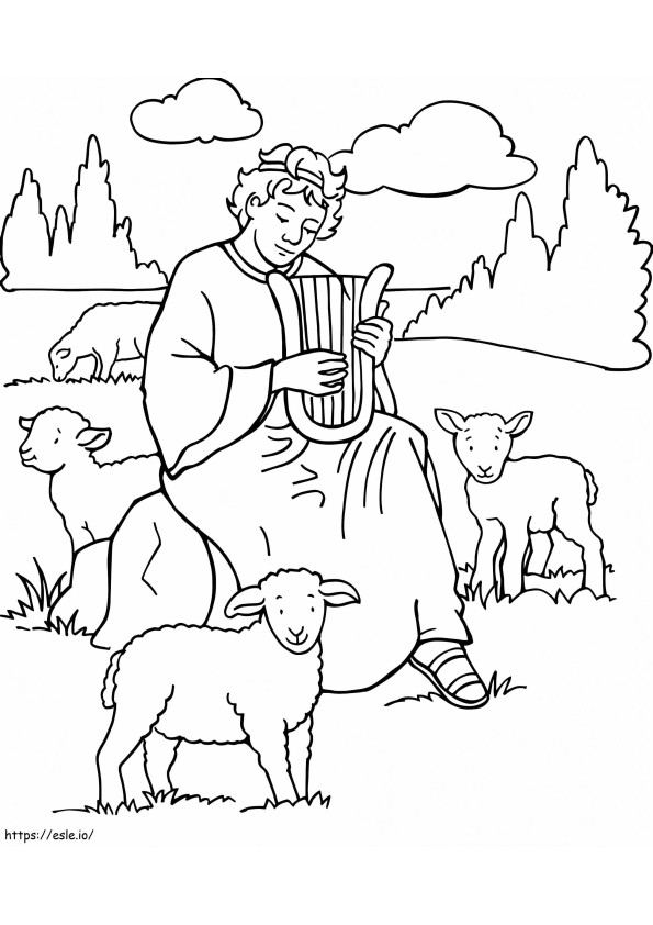 Playing Harp 5 coloring page