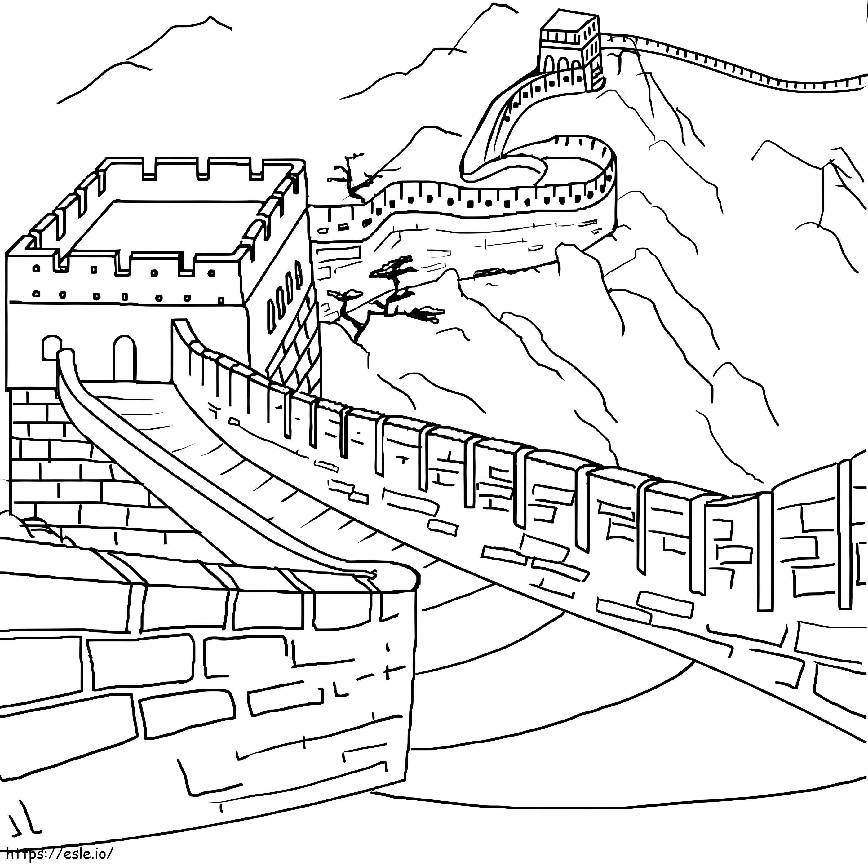 Wielki Mur Chiński 7 kolorowanka