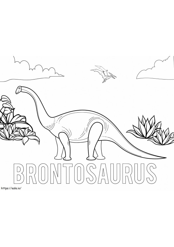 ブロントサウルス恐竜 ぬりえ - 塗り絵