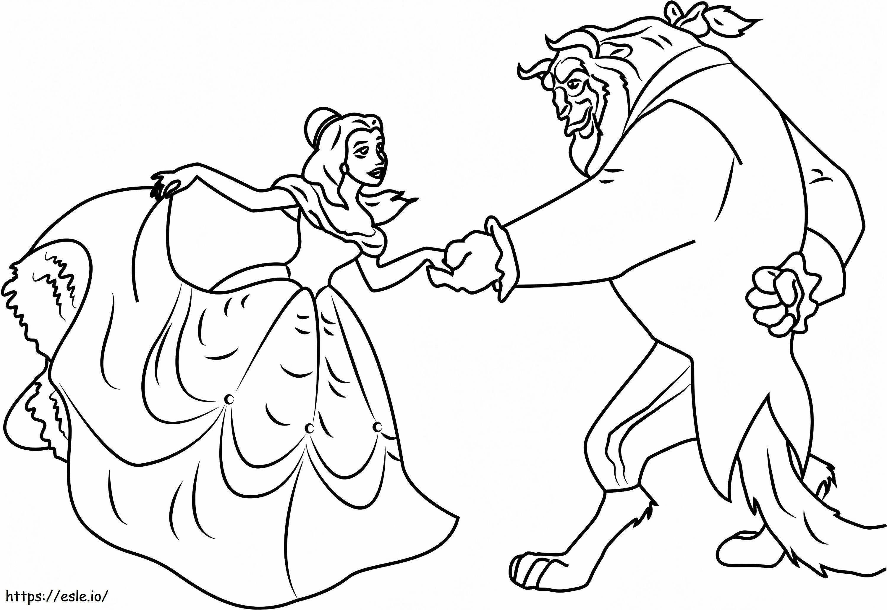 1532309578 Bella And Beast Dancing A4 E1600338347825 coloring page