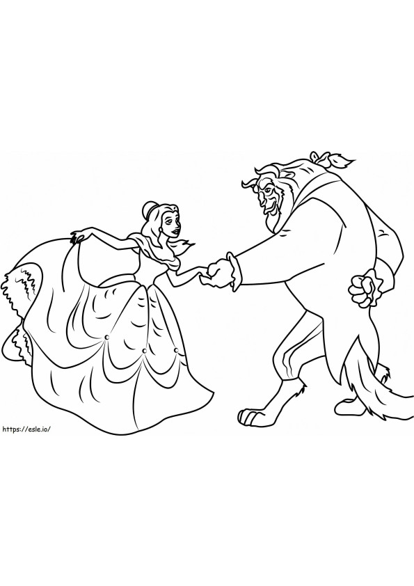 1532309578 Bella And Beast Dancing A4 E1600338347825 coloring page