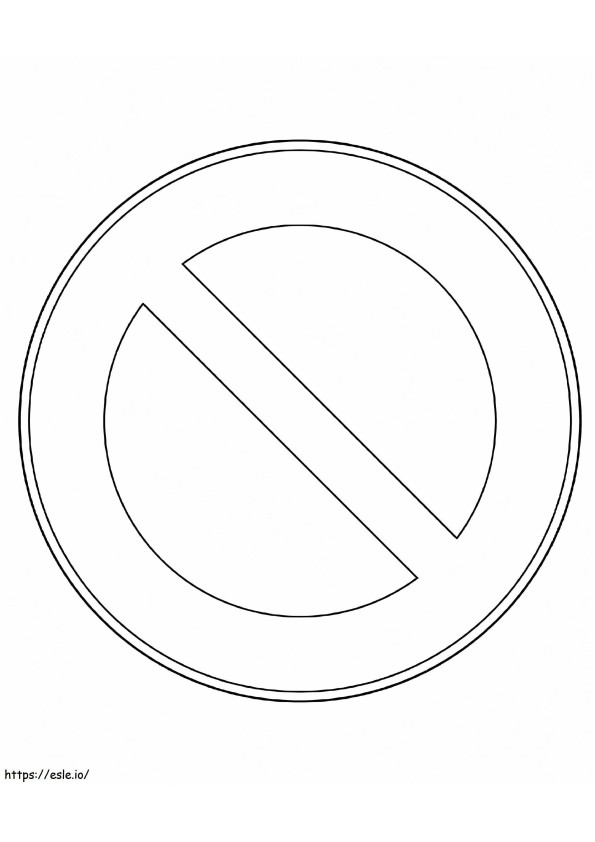 No Parking Sign coloring page