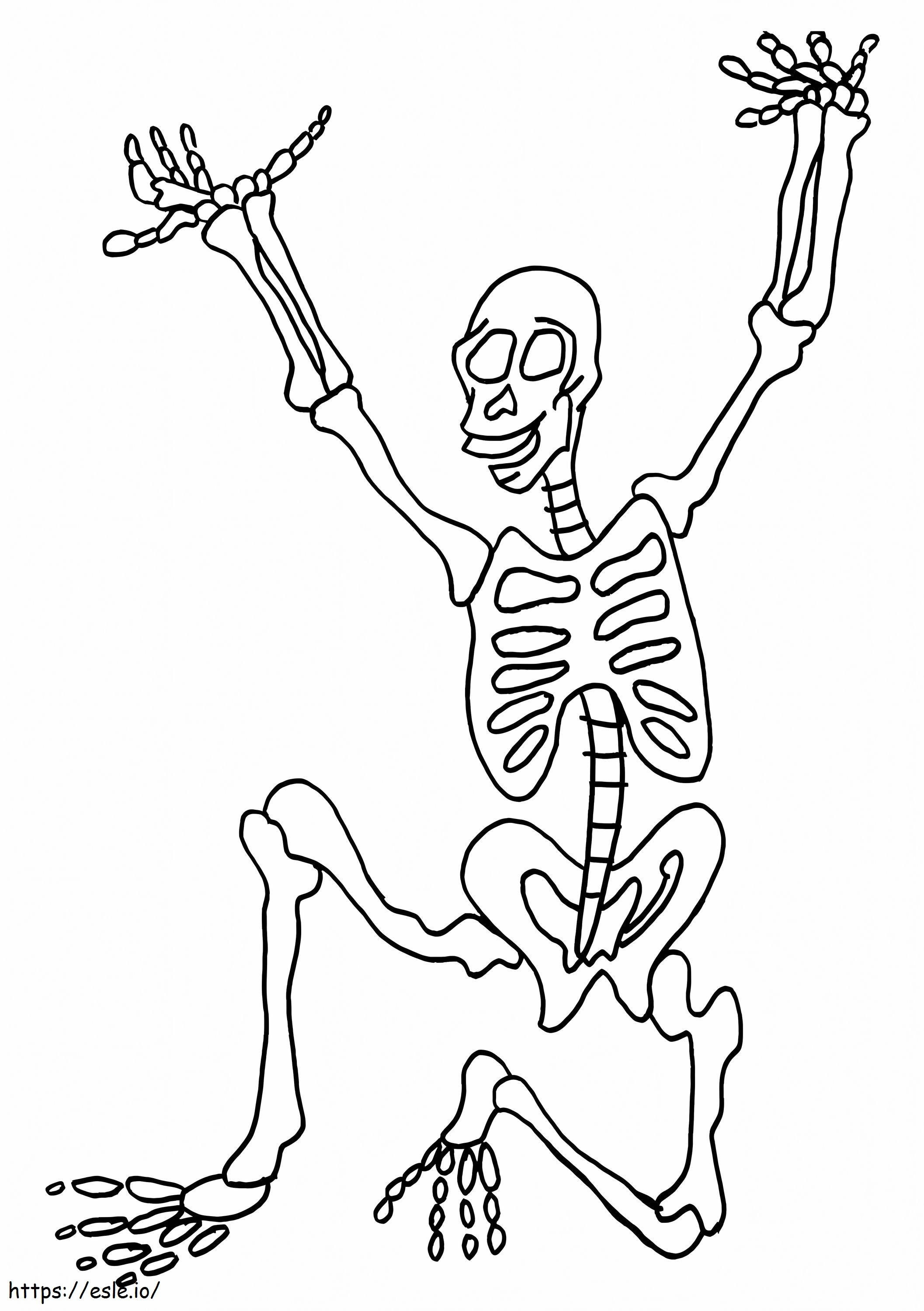 Esqueleto fofo para colorir