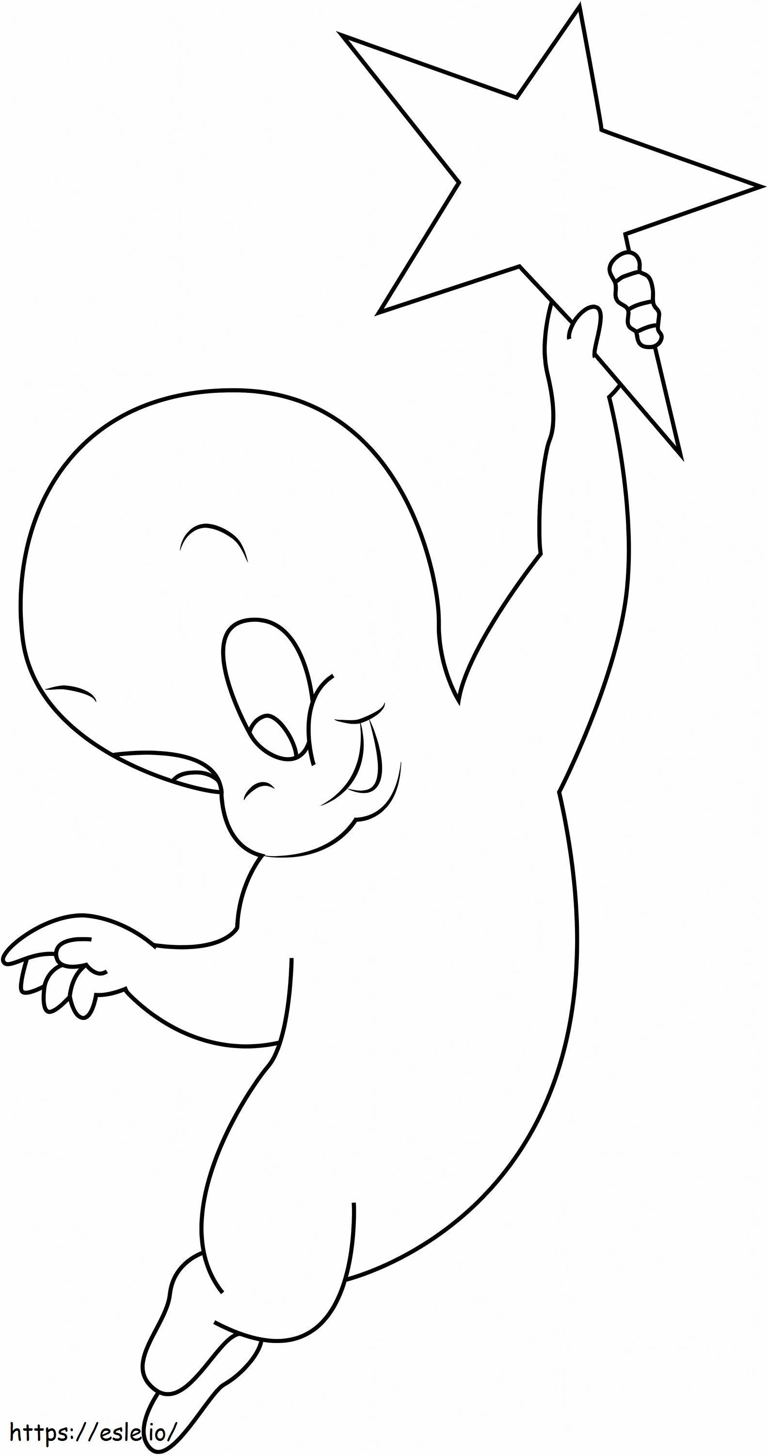 1531536317 Friendly Ghost With Star A4 coloring page
