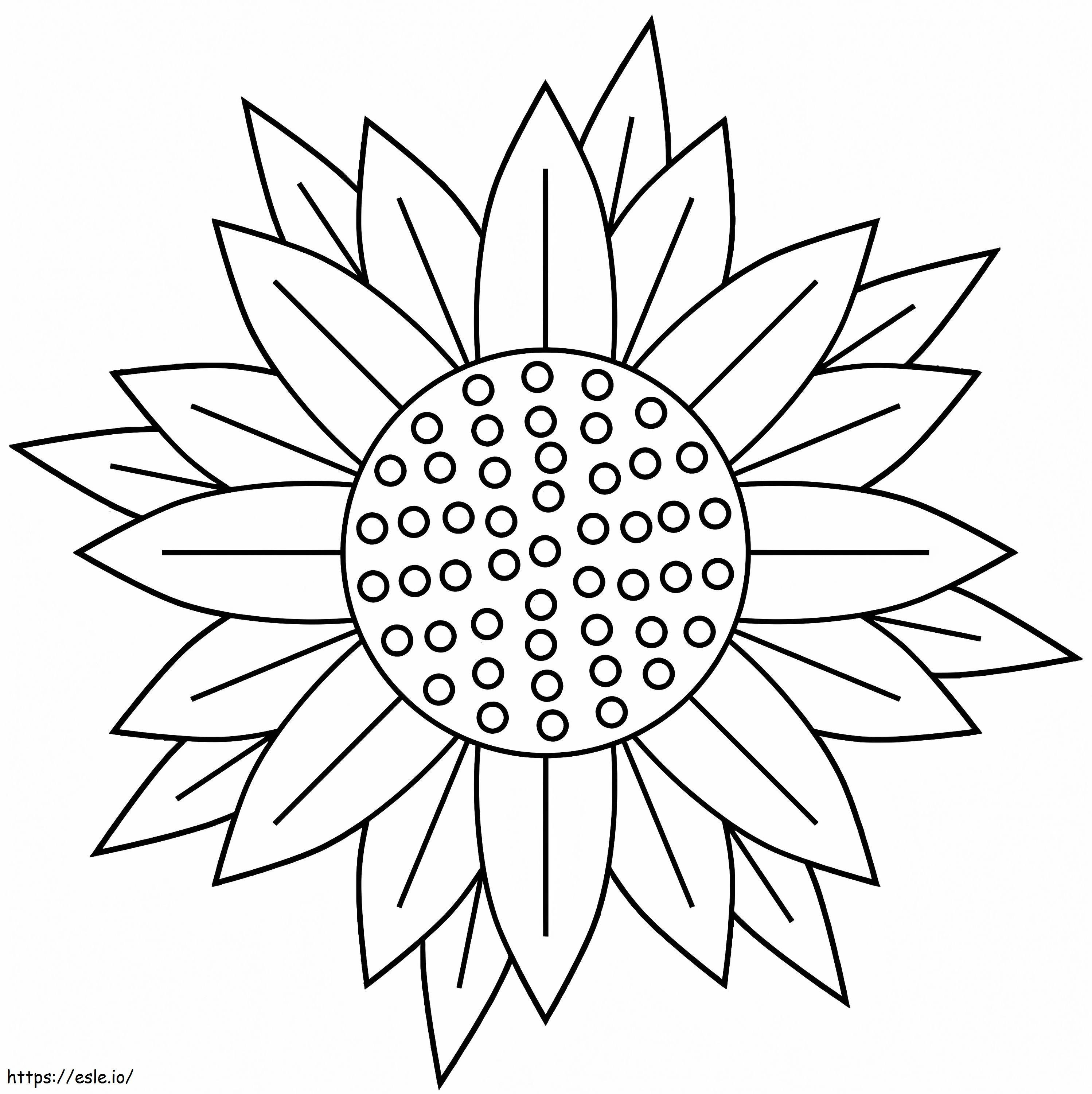 Very Easy Sunflower coloring page