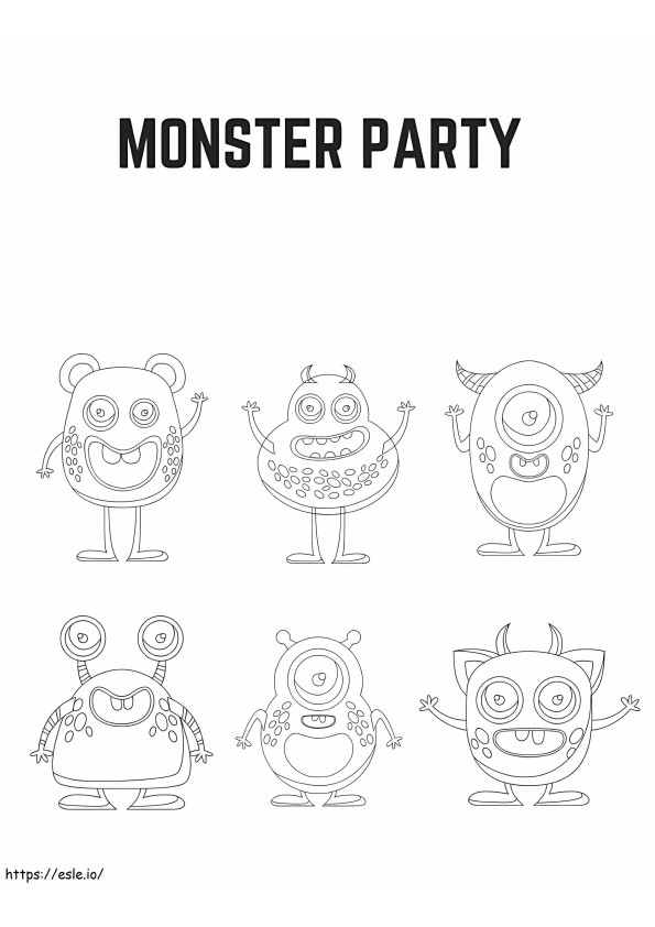 Partidul celor șase monștri de colorat