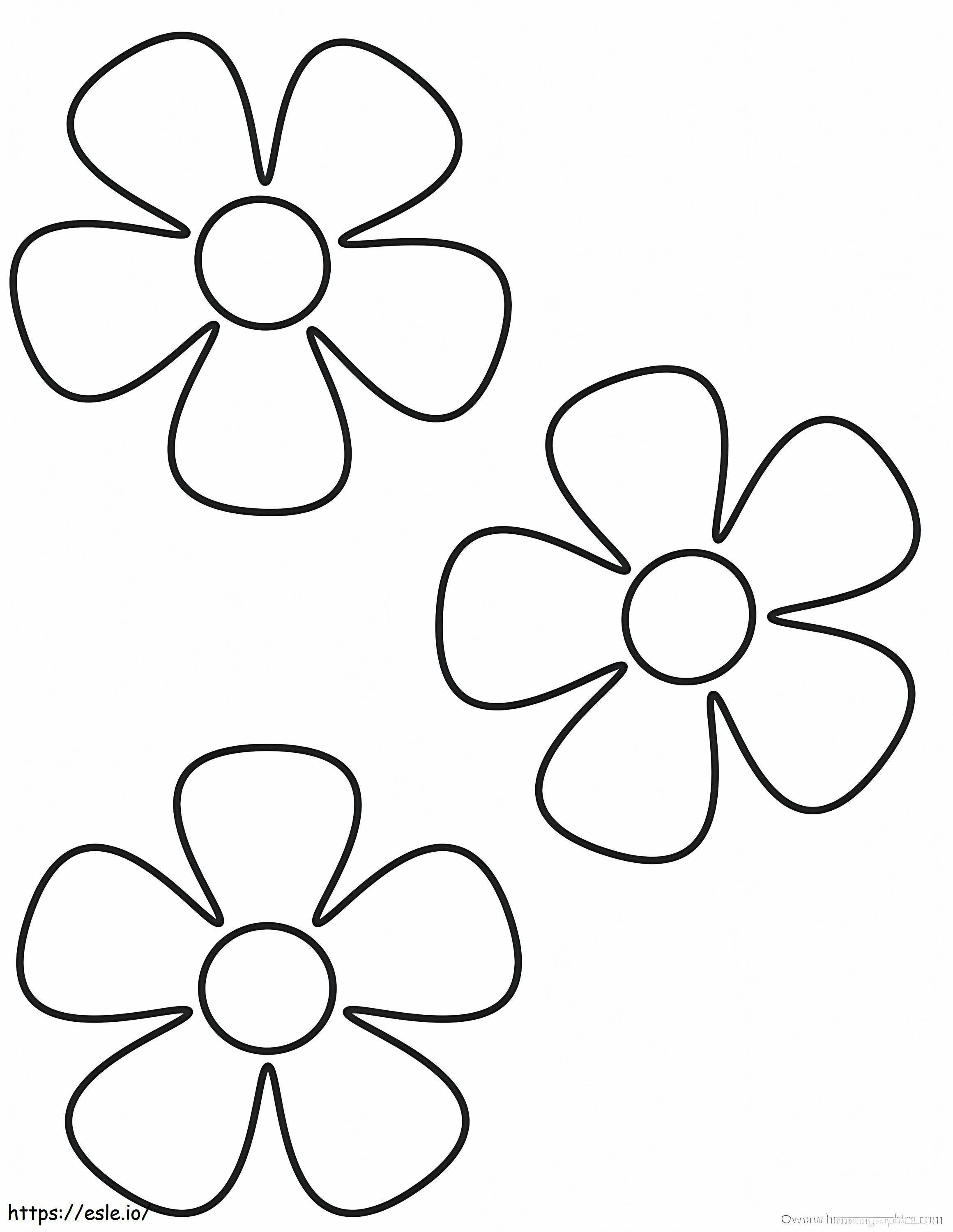 Eenvoudige bloemen kleurplaat kleurplaat