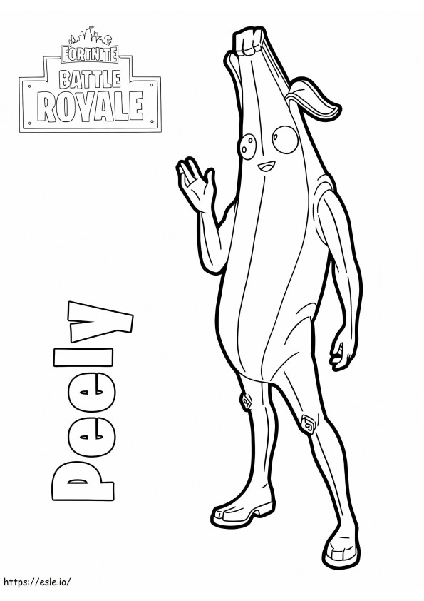 Skeleton Peely Coloring Page