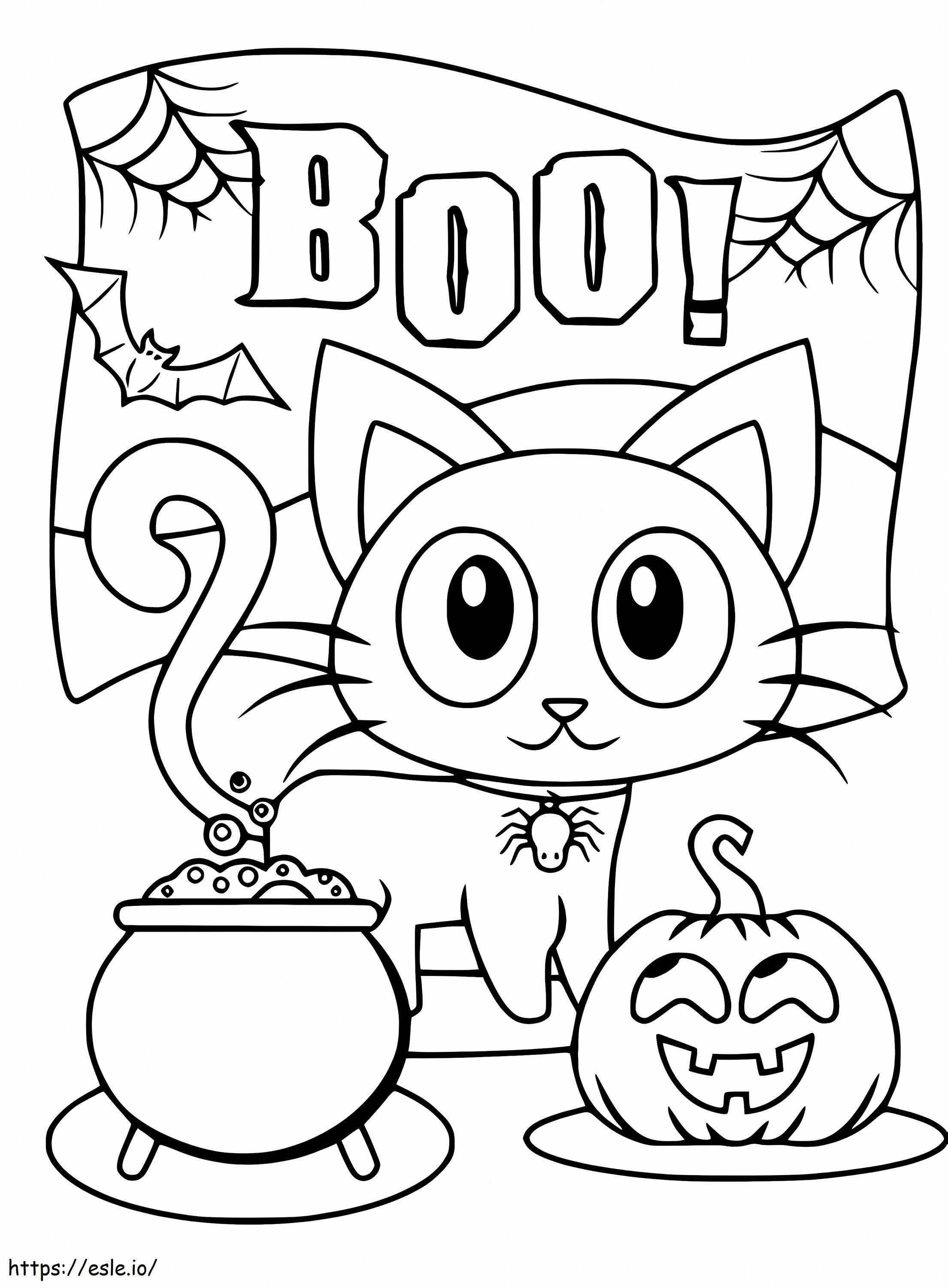Halween Cat 9 coloring page