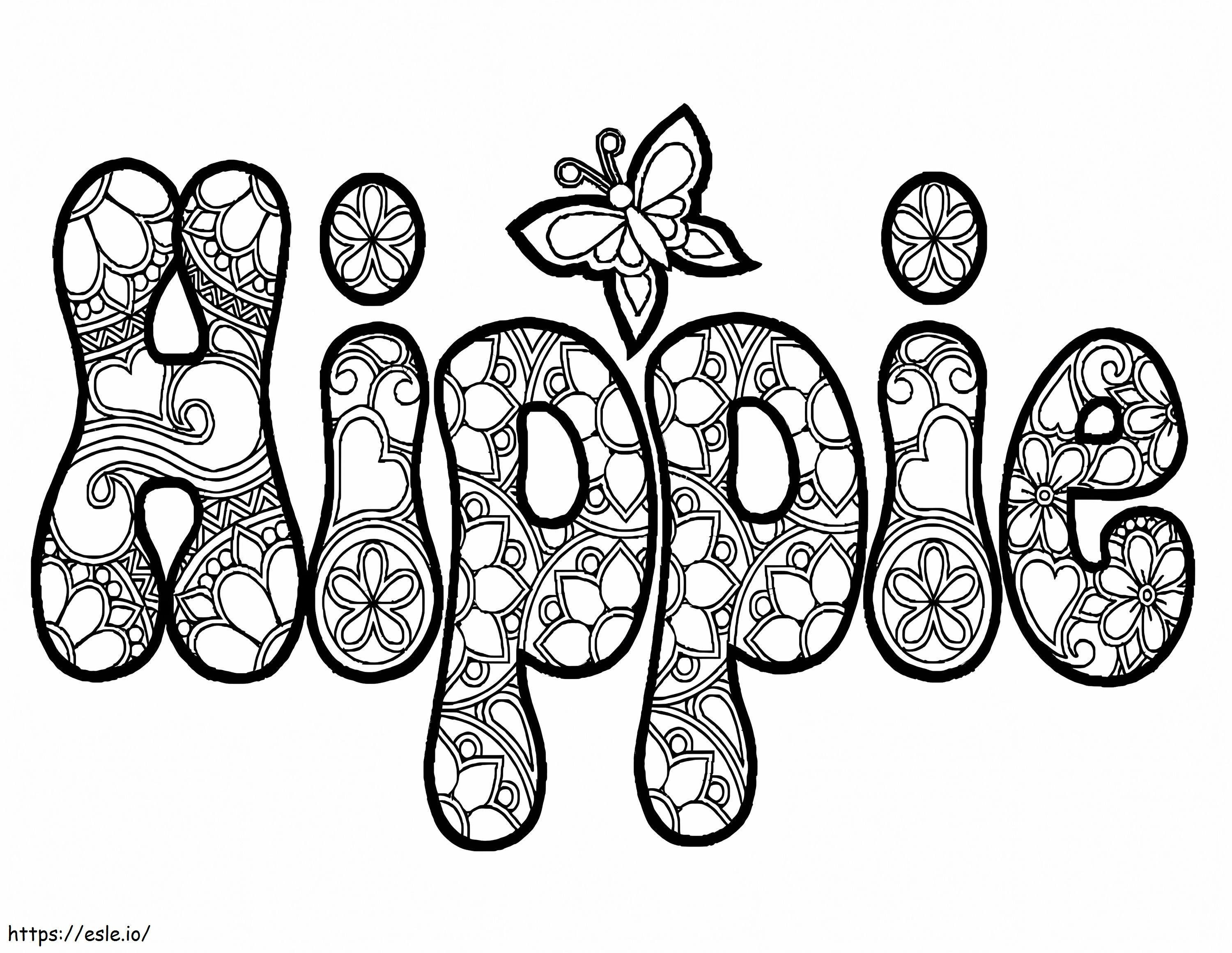 Word Hippie coloring page