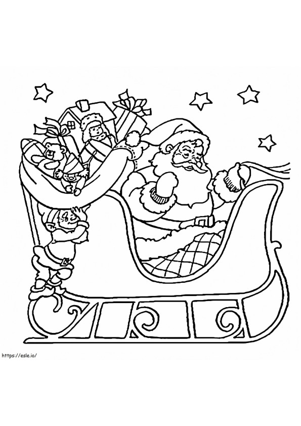 Santa Claus On Sleigh coloring page