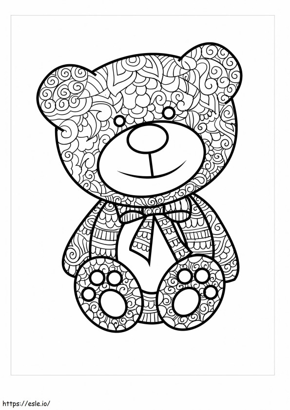 Volwassen teddybeer kleurplaat