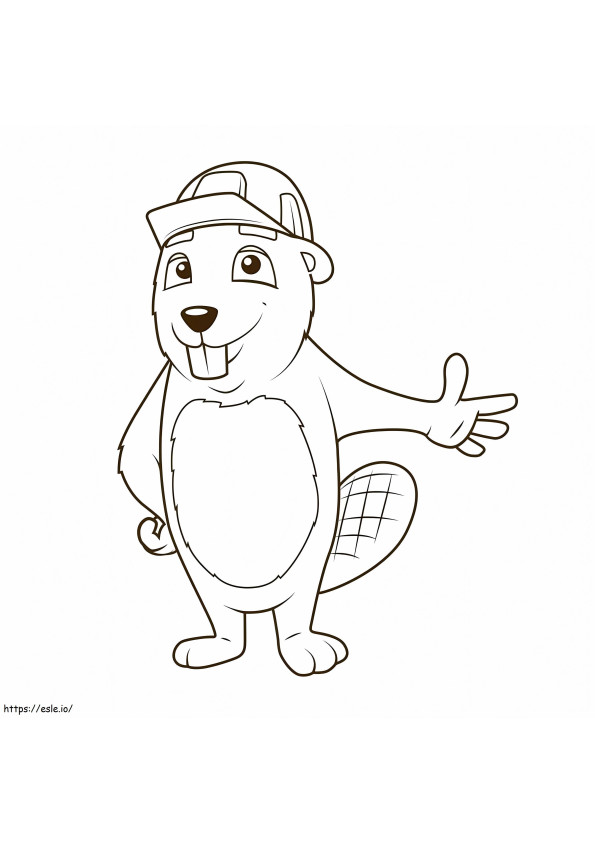 Cartoon Beaver coloring page