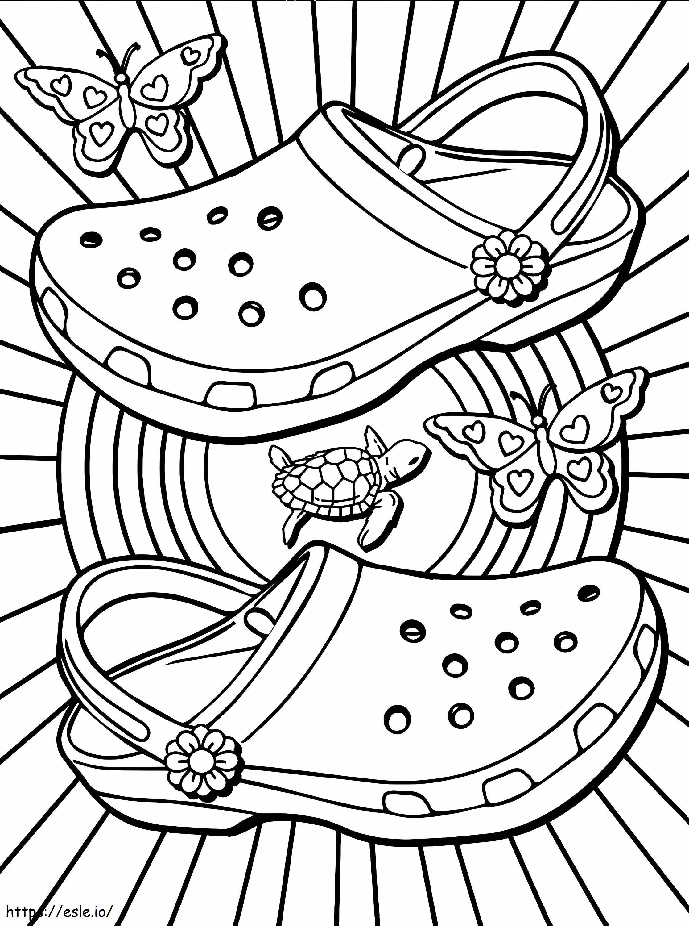 Coloriage Esthétique des chaussures d’été à imprimer dessin