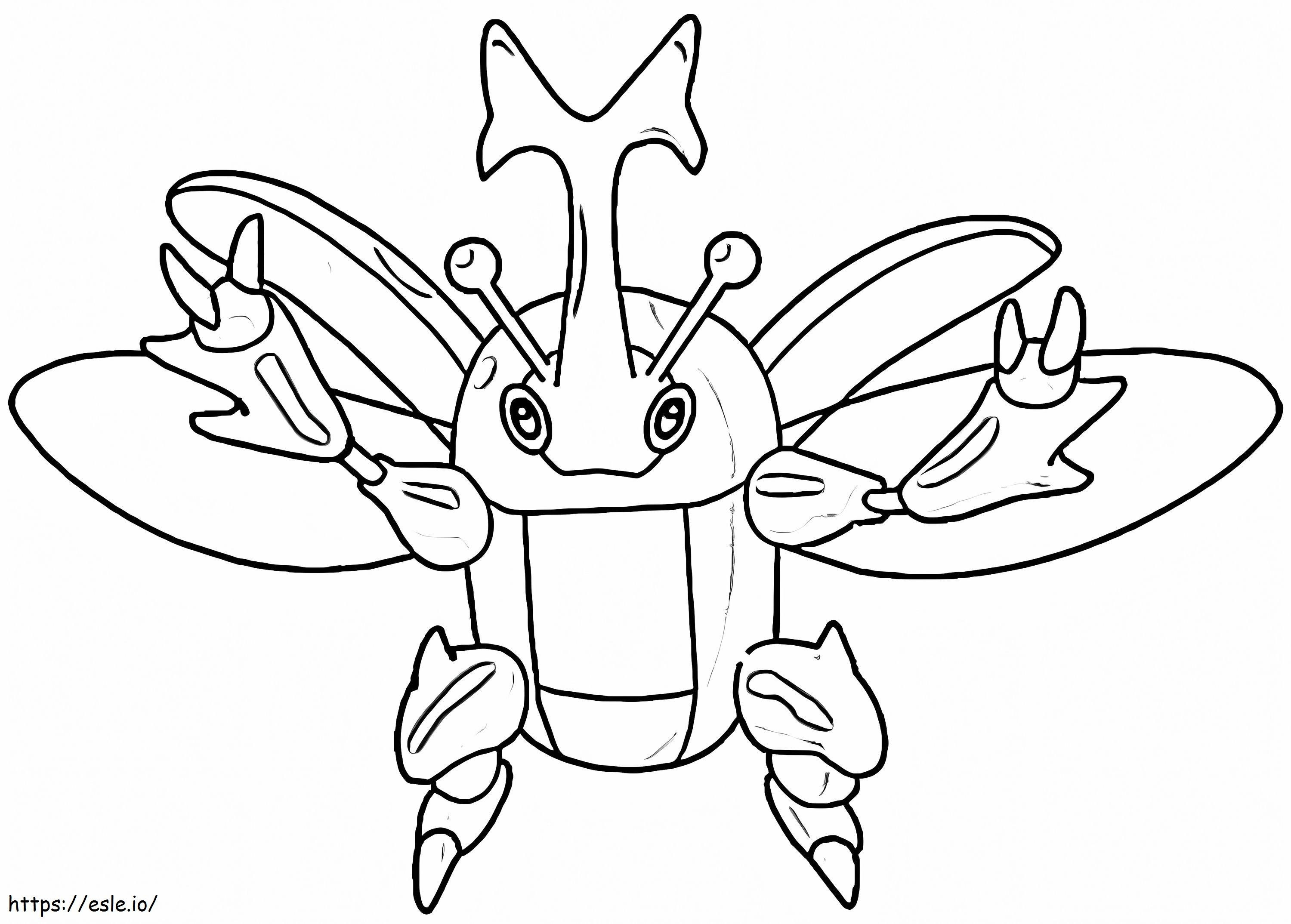 Coloriage Génial Pokémon Heracross à imprimer dessin