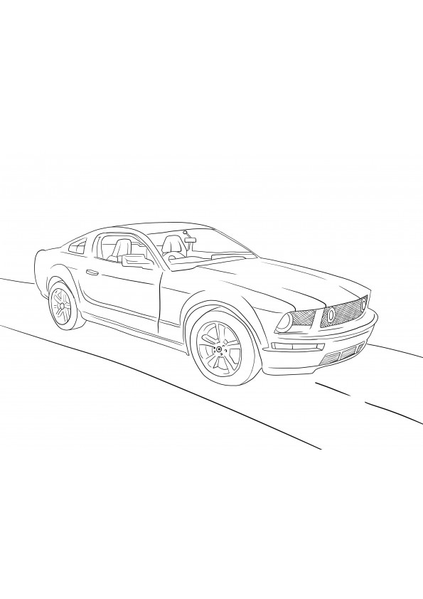 Mustang GT-fast cars for free printing and coloring page