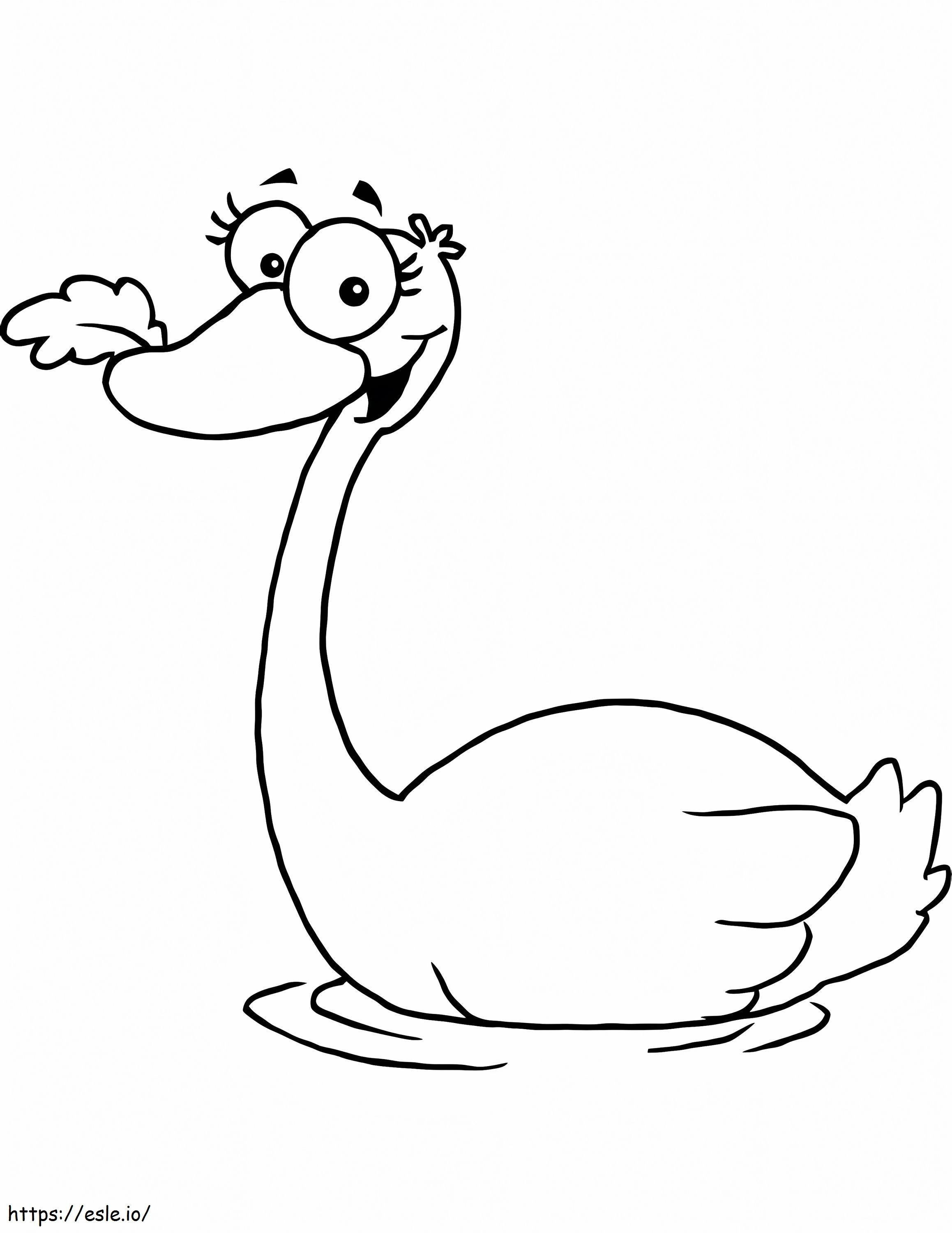 Cisne de desenho animado para colorir