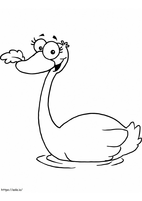 Cartoon Swan coloring page