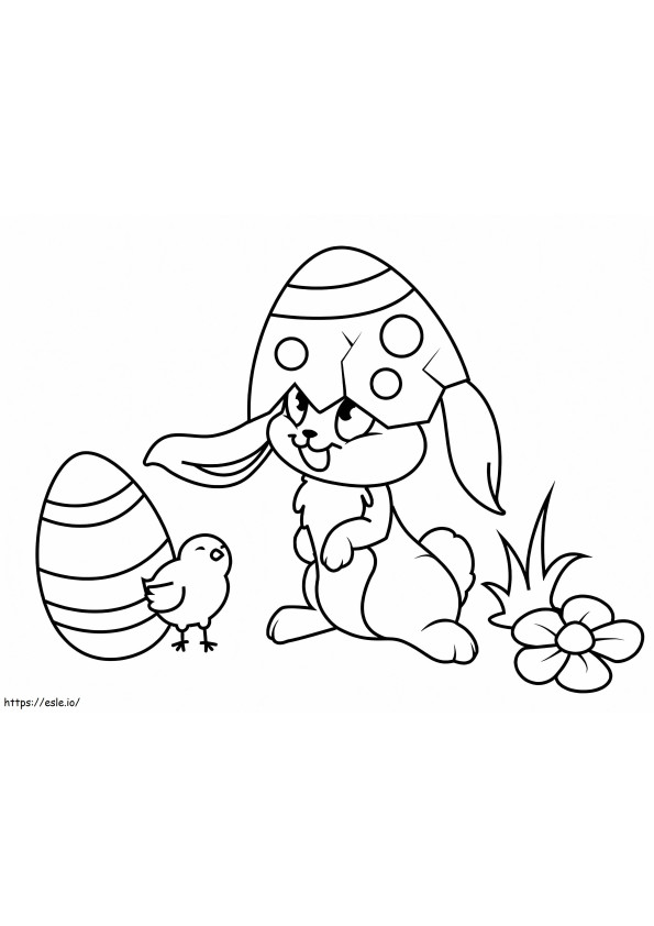 Divertente coniglietto di Pasqua da colorare