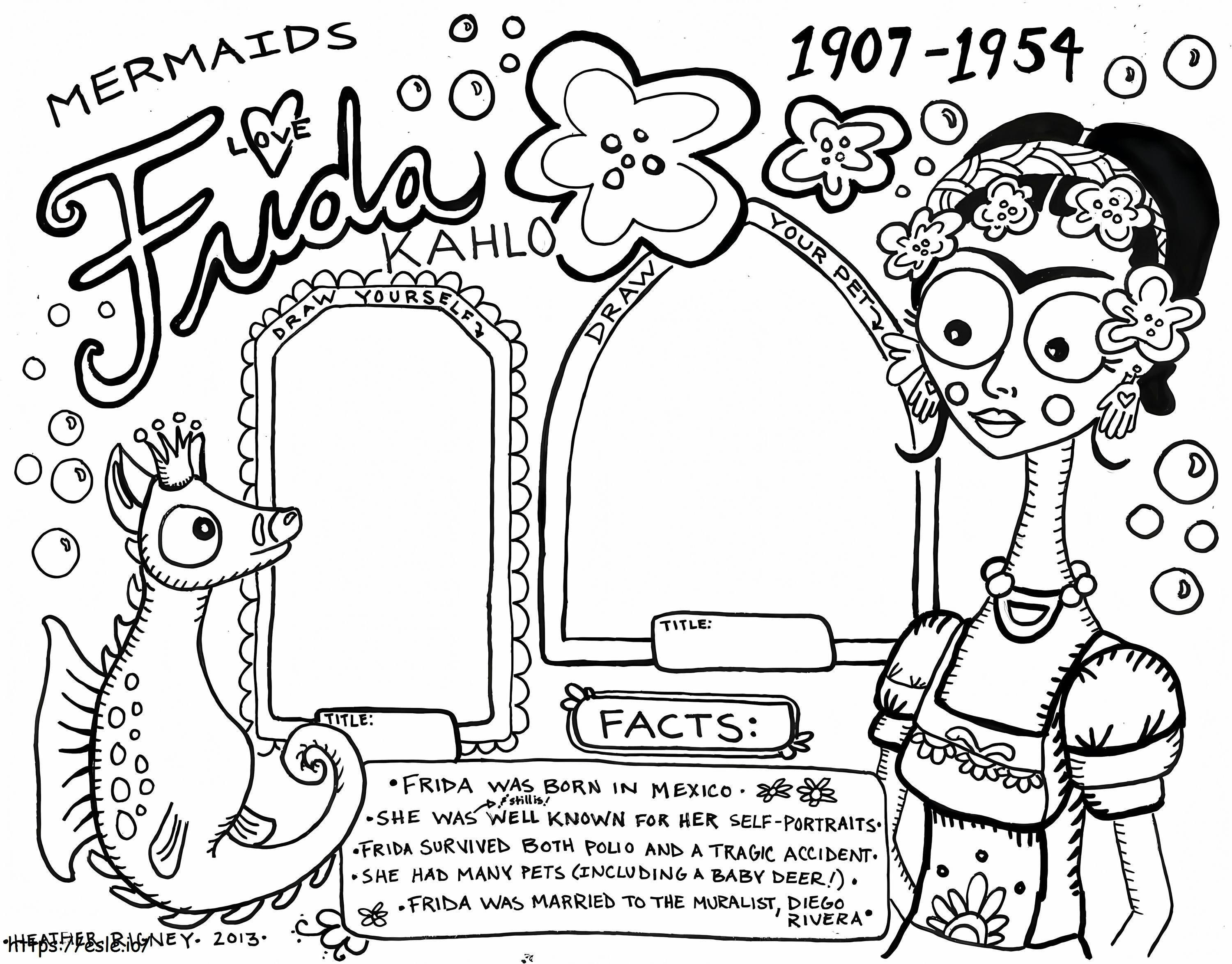 Print Frida Kahlo coloring page